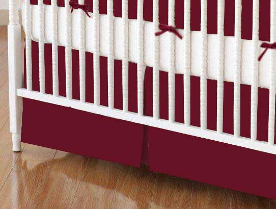 C-DR-BGDY Crib Skirts - Crib Skirt - Burgundy Jersey Knit -  sku C-DR-BGDY