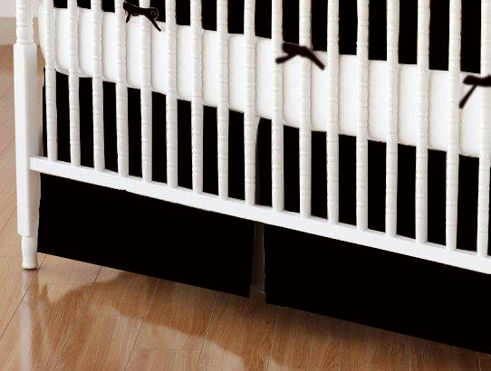 Crib Skirts - Crib Skirt - Solid Black Jersey Knit - Tailored