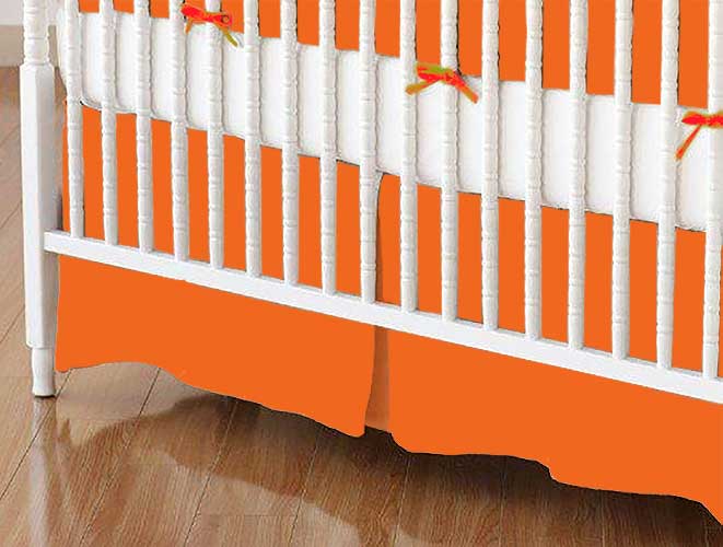 Crib Skirts - Crib Skirt - Burnt Orange Jersey Knit - Tailored