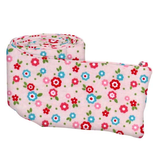 Portable Crib Bumpers - Mini Floral Pink - Mini Crib Bumper