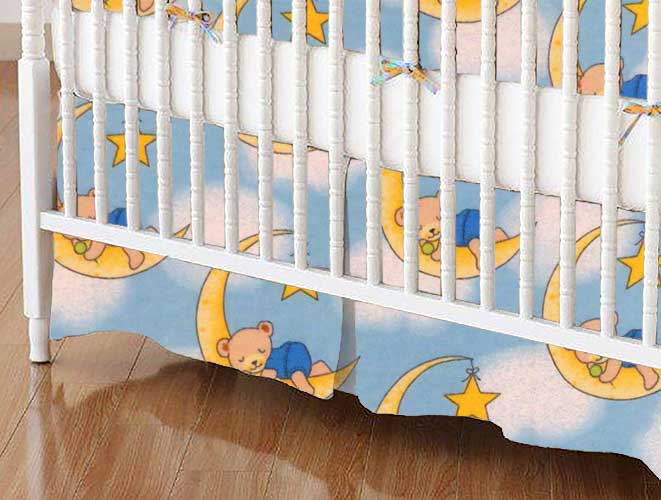 C-DR-F569 Crib Skirts - Crib Skirt - Sleepy Bears Blue - Tai sku C-DR-F569