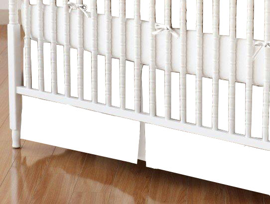 Crib Skirts - Crib Skirt - Flannel - White - Tailored