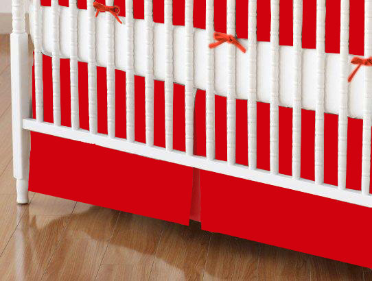 Crib Skirts - Crib Skirt - Flannel FS8 - Red - Tailored