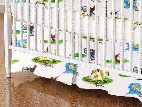 crib skirt curious george kite crib skirts sheets sheetworld curious george crib sheet