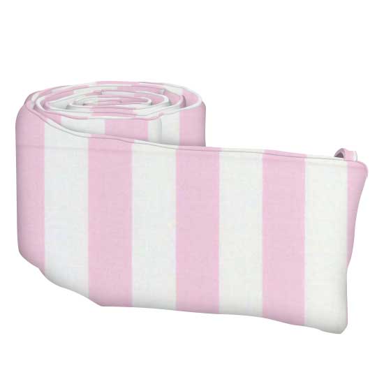 Portable Crib Bumpers - Baby Pink Stripe - Mini Crib Bumper
