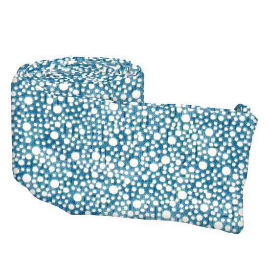Portable Crib Bumpers - Confetti Dots Blue - Mini Crib Bumper