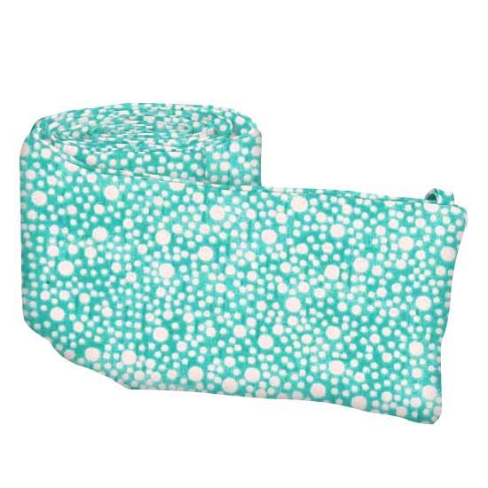 Portable Crib Bumpers - Confetti Dots Aqua - Mini Crib Bumper