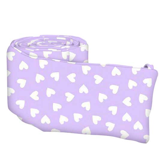 Cradle Bumpers - Hearts Pastel Lavender Woven - Cradle Bumper
