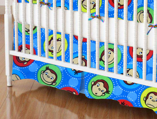 Crib Skirts Crib Skirt Curious George Blue Tailored Baby
