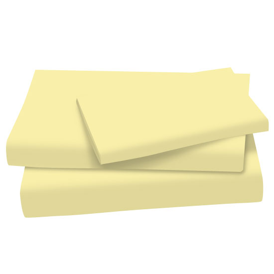 Twin Sheet Sets - Soft Yellow Cotton Jersey Knit Twin - Flat