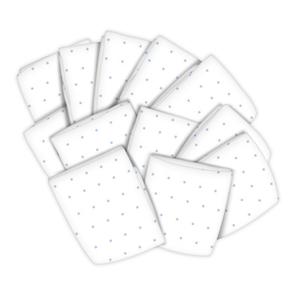 Crib / Toddler - Blue Pindot Jersey Knit - Sheet Set (fitted, flat, pillow case)