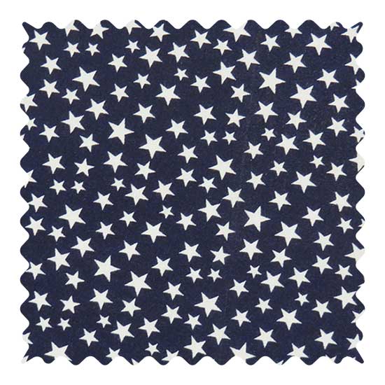 Fabric Shop - Primary Stars White On Navy Woven Fabric - Yard
