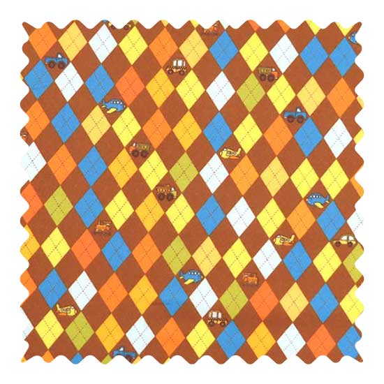 F539 Fabric Shop - Argyle Transport Brown Fabric - Yard sku F539