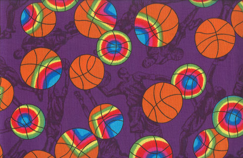 Crib  Toddler - Rainbow Basketball Woven - Matching Dust Ruffle::