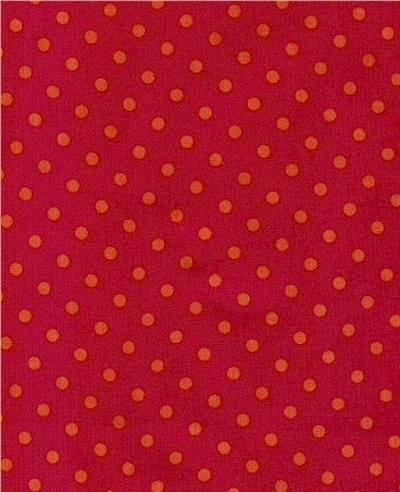 Orange Dots on Red - Woven