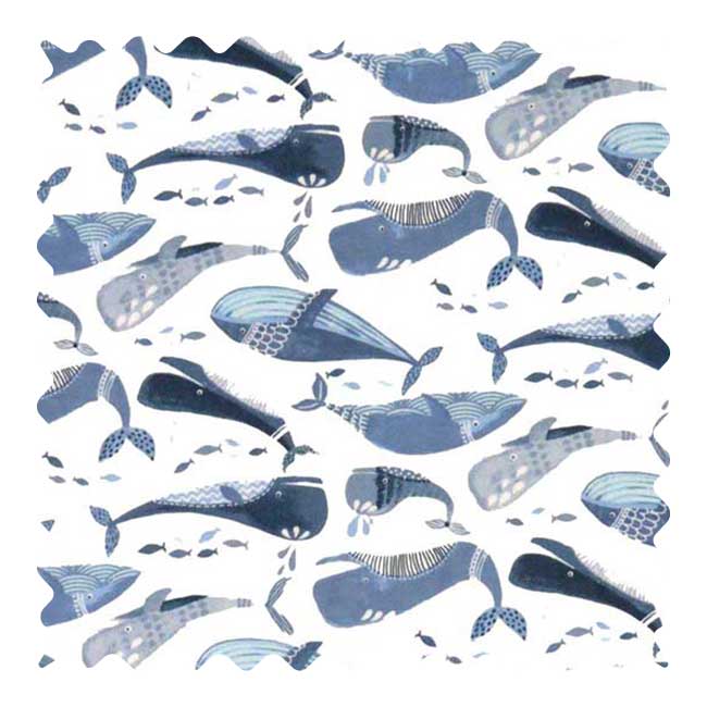 F573 Fabric Shop - Blue Whales Fabric - Yard sku F573