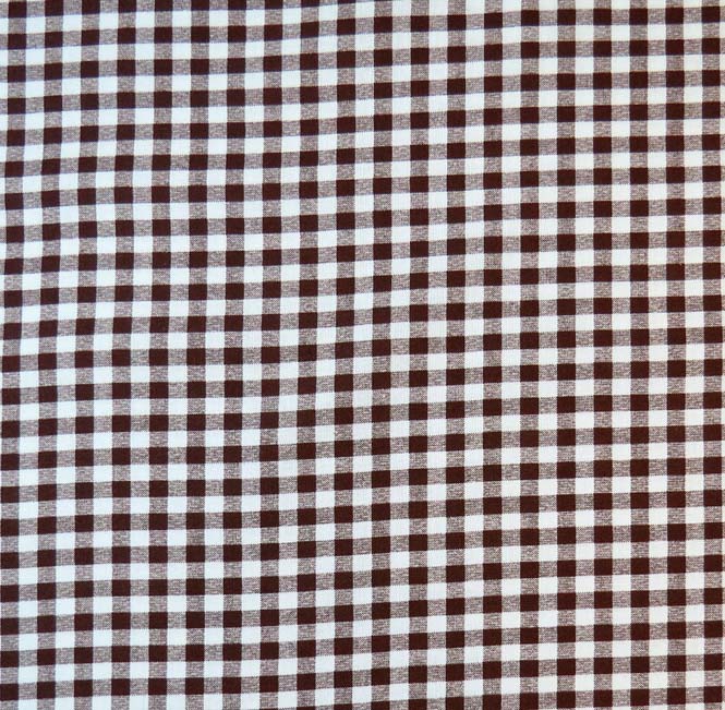Crib / Toddler - Brown Gingham Check - Fitted-flat