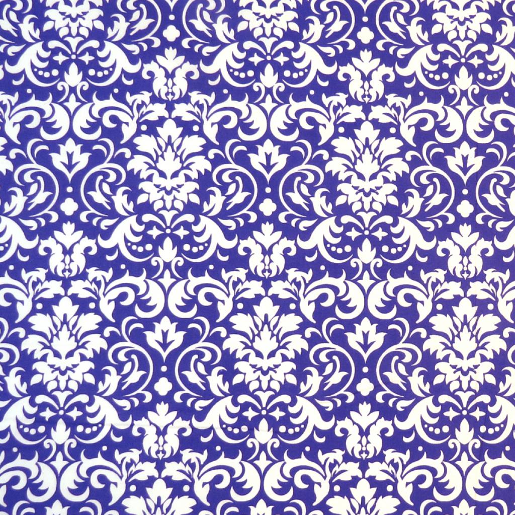 European Crib - Purple Damask - Flat