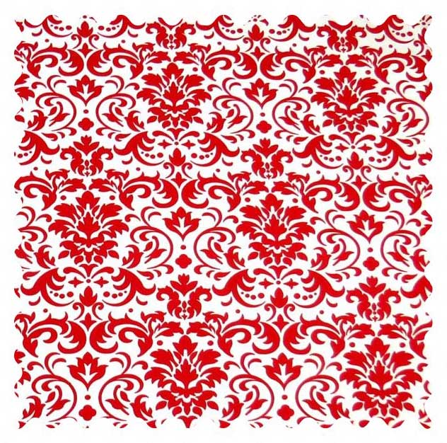 Fabric Shop - Red Damask Fabric - Yard