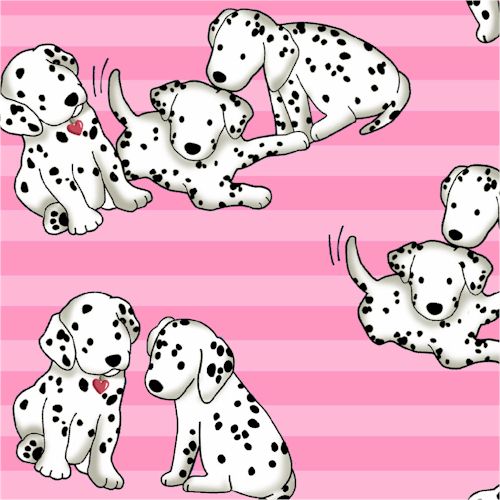Bassinet - Flannel26739-2 - Dalmations on Pink - Fitted::