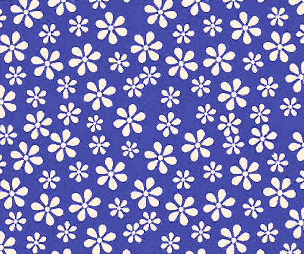 Primary Royal Floral Woven
