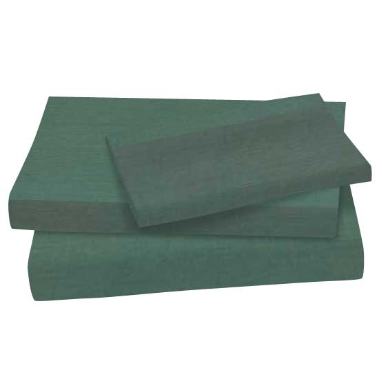 Twin Sheet Sets - Hunter Green Cotton Woven - Flat