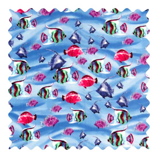 Fabric Shop - Exotic Fish Blue Fabric - Yard