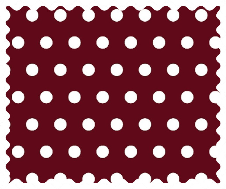 W913 Fabric Shop - Polka Dots Burgundy Fabric - Yard sku W913