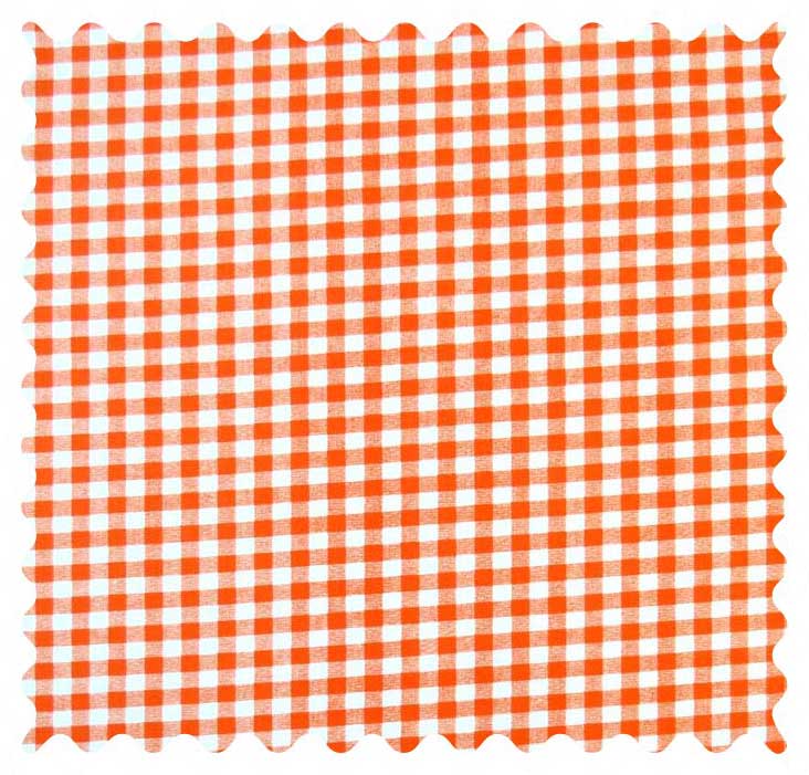 Fabric Shop - Orange Gingham Check Fabric - Yard