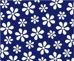 Primary Navy Floral Woven