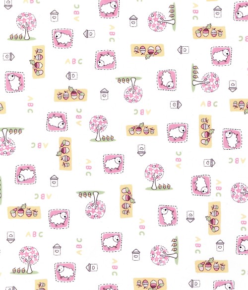 Crib Toddler - Baby Lamb ABC - Twin Pillow Case::