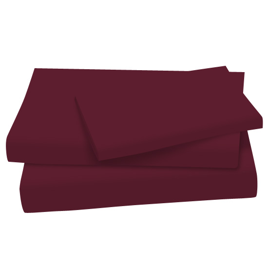 TW-FL-BGDY Twin Sheet Sets - Solid Burgundy Cotton Jersey Kni sku TW-FL-BGDY