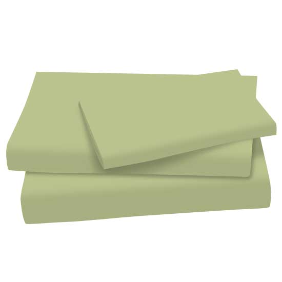 Twin Sheet Sets - Solid Sage Cotton Jersey Knit Twin - Pillow Sham