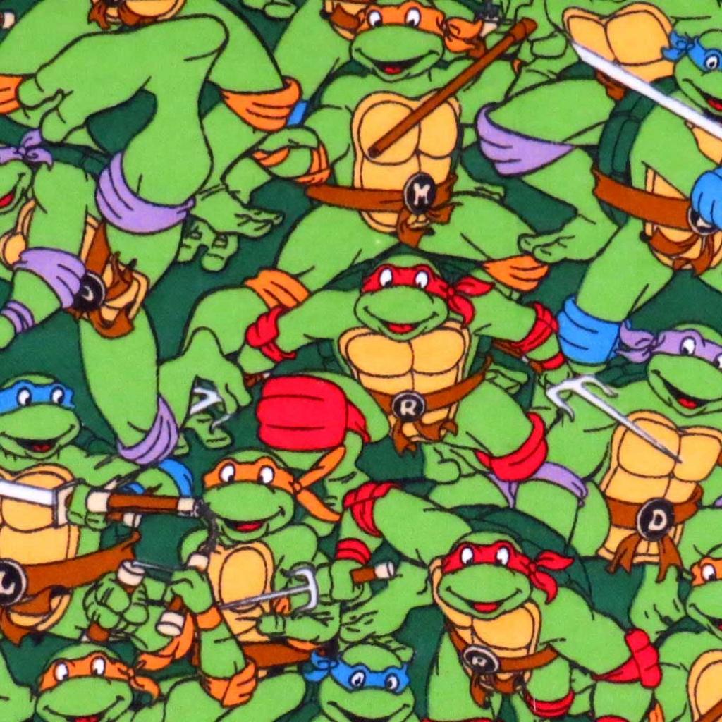 Crib / Toddler - Ninja Turtles Flannel - Sheet Set (flat, Fitted,baby Pillow Case)
