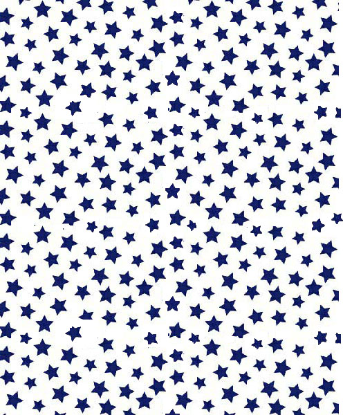 Moses Basket - Primary Stars Navy On White Woven - Fitted