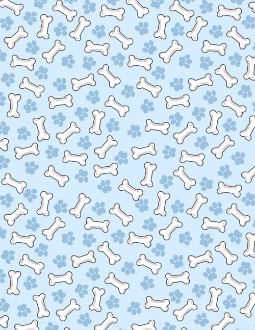 Crib / Toddler - Blue Paws & Bones - Twin Pillow Case Picture