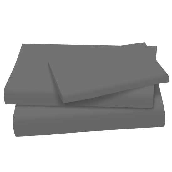 TW-PC-DGY Twin Sheet Sets - Dark Grey Cotton Jersey Knit Twi sku TW-PC-DGY