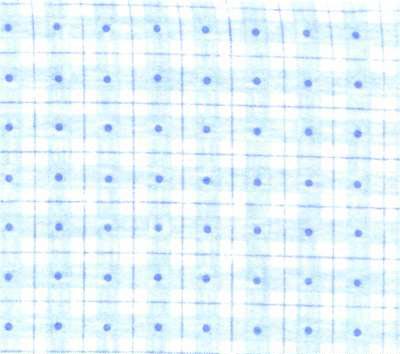 Crib / Toddler - Flannel - Blue Check Dots - Sheet Set (flat, fitted,baby pillow case)