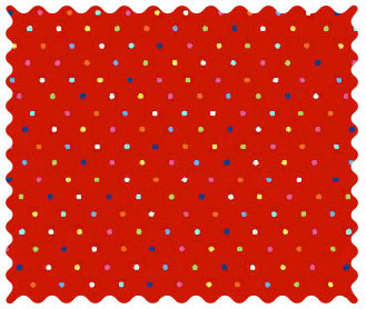 Fabric Shop - Primary Colorful Pindots Red Woven Fabric - Yard