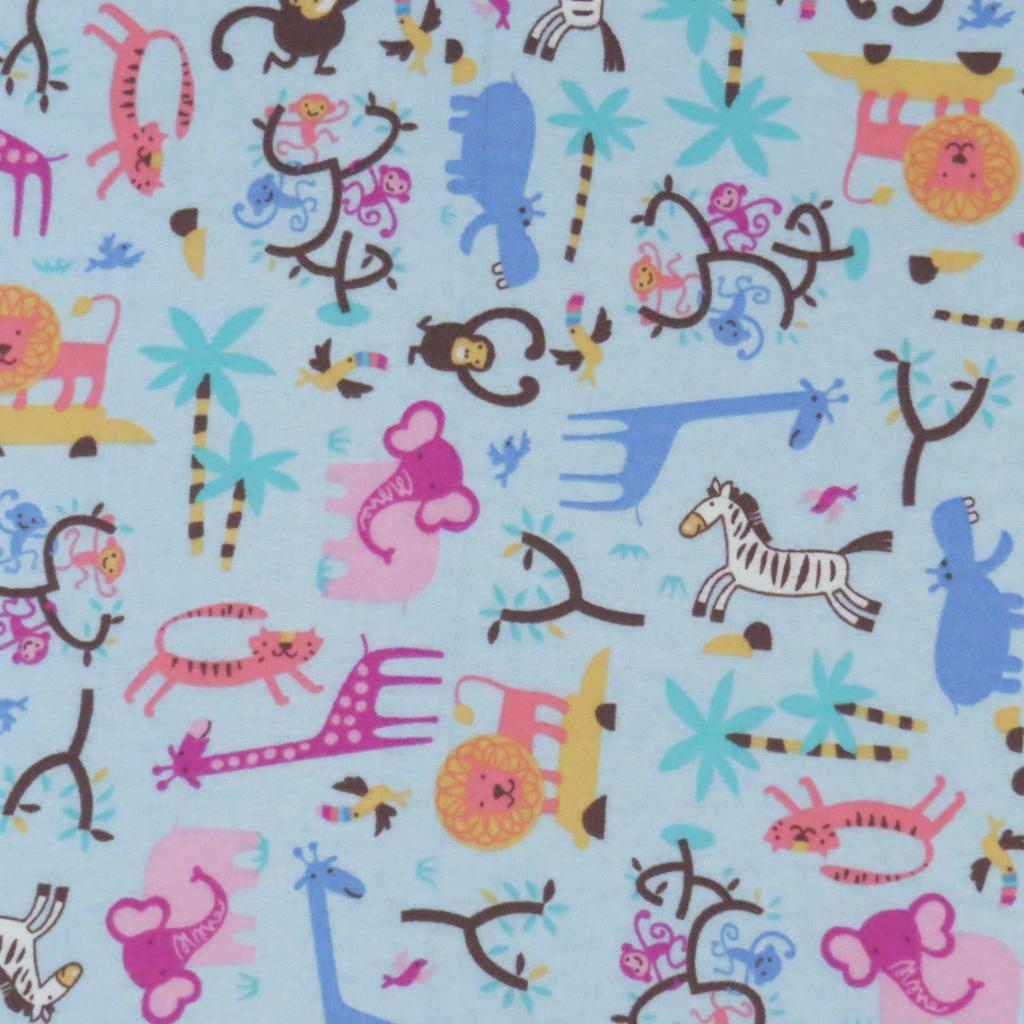 Moses Basket - Jungle Animals Blue - Fitted