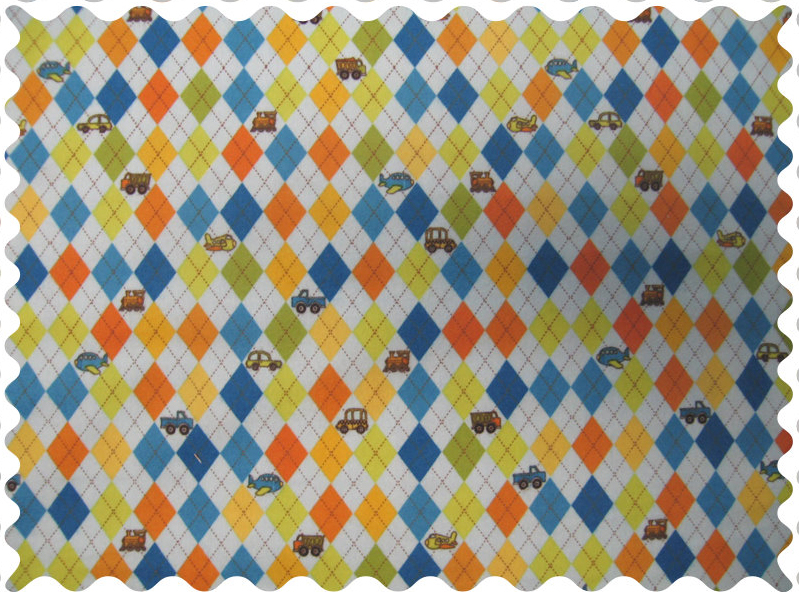 F426 Fabric Shop - Argyle Transport Blue Fabric - Yard sku F426