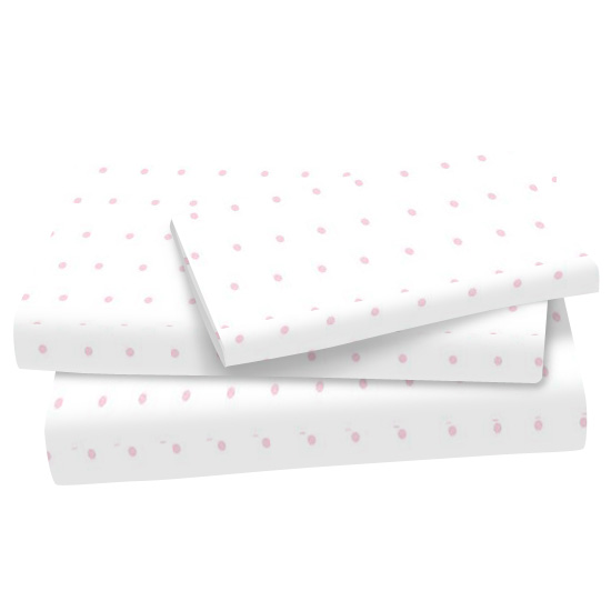 TW-PC-PD Twin Sheet Sets - Pink Pindot Cotton Jersey Knit T sku TW-PC-PD