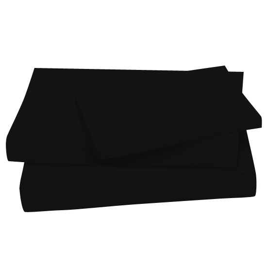 Twin Sheet Sets - Solid Black Cotton Jersey Knit Twin - Sheet Set (fitted, flat, pillow case)