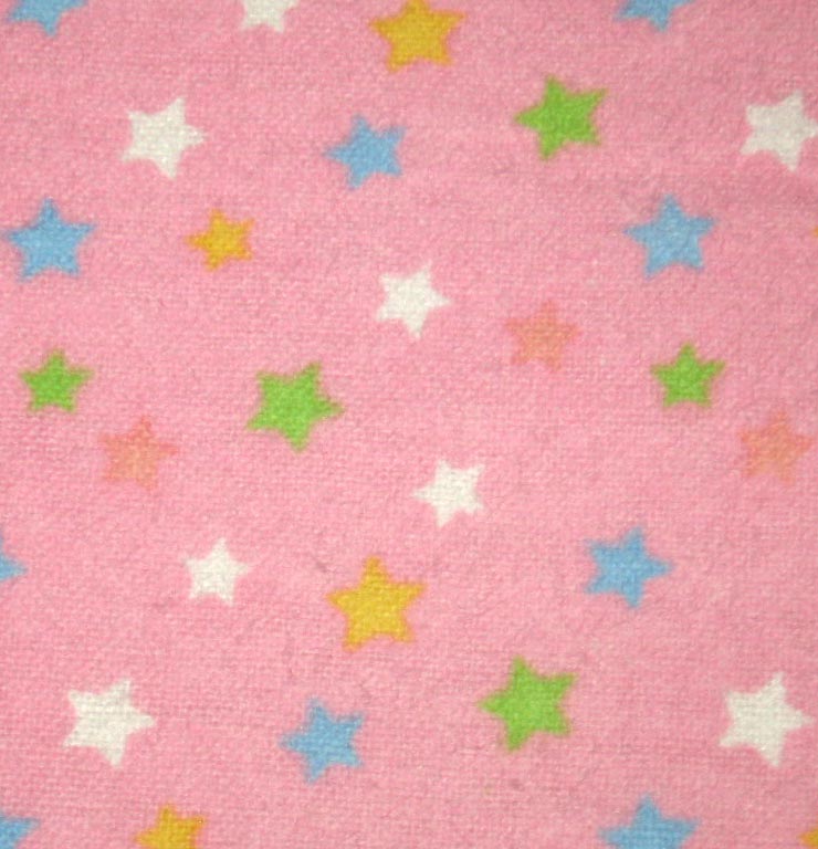 Portable / Mini Crib - Flannel243681 - Colorful Stars Pink - Matching Bumper