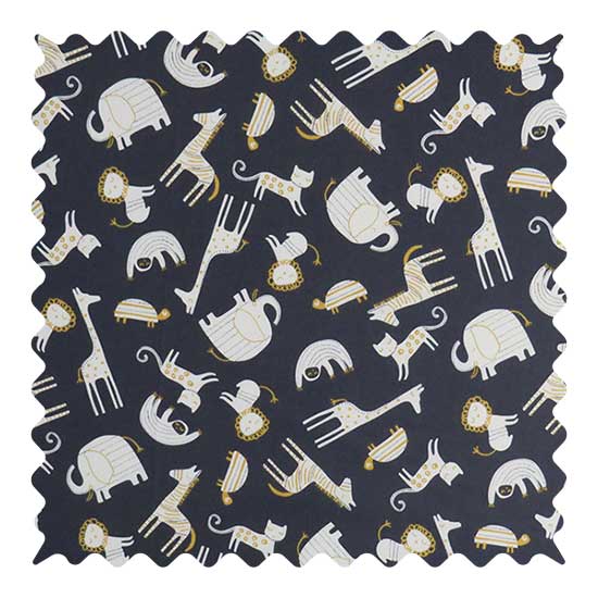 Fabric Shop - Modern Safari Animals Dark Gray Fabric - Yard