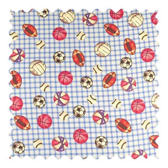 Fabric Shop - Sports Blue Grid Fabric - Yard