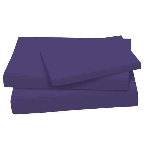 Twin Sheet Sets - Purple Cotton Jersey Knit Twin - Fitted