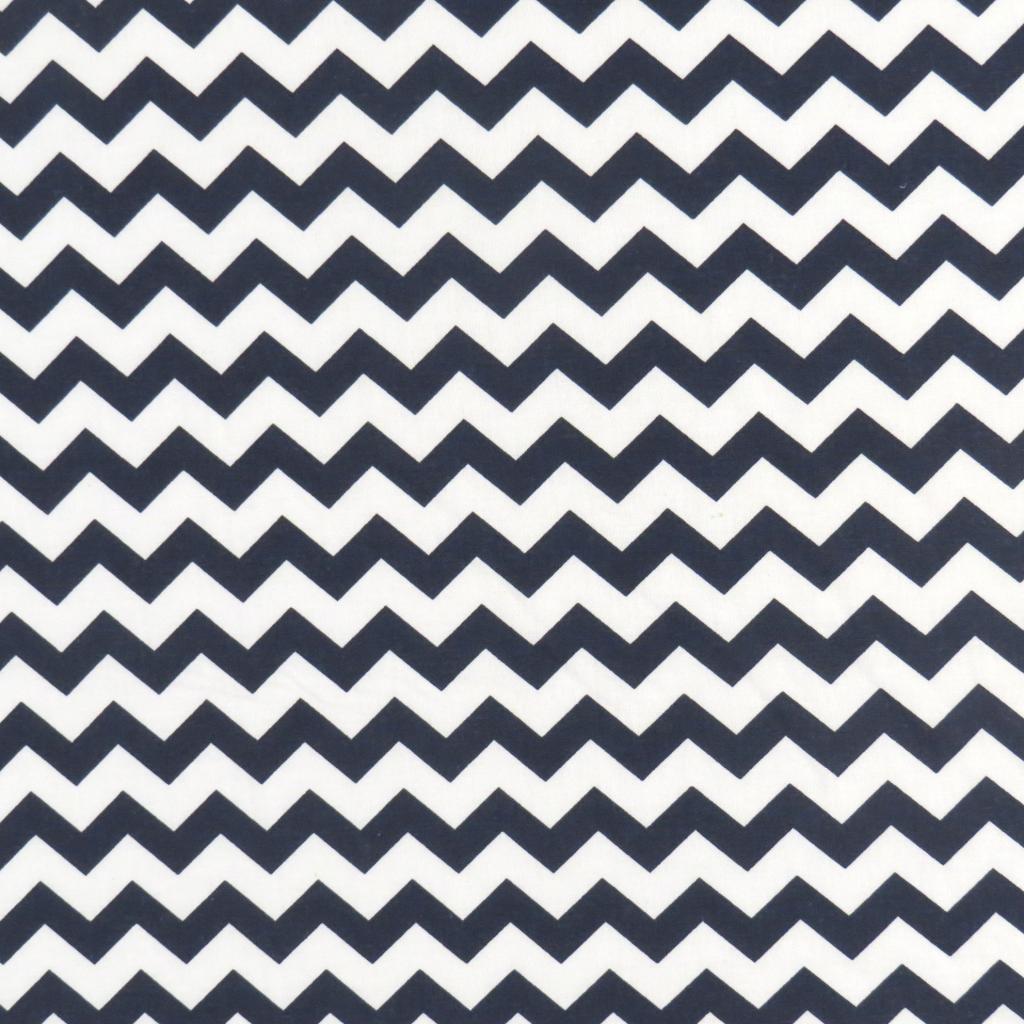 Bassinet (Fits Halo) - Navy Chevron Zigzag - Fitted