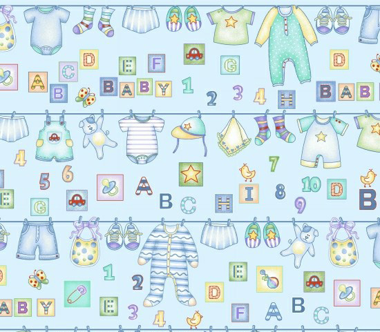 Bassinet - Flannel - Blue Baby Boy Clothesline - Fitted Picture