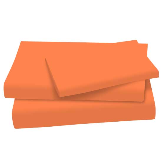 Twin Sheet Sets - Burnt Orange Cotton Jersey Knit Twin - Sheet Set (fitted, flat, pillow case)